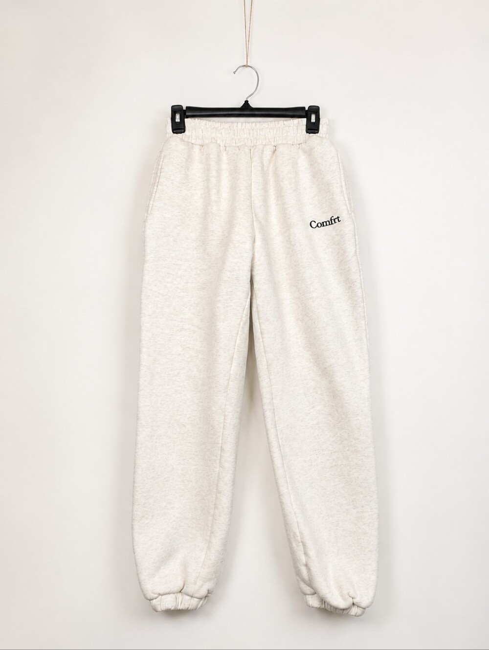 Comfrt Size XS Cloud Sweatpant Jogger Light Cream Grey Flecks Pockets